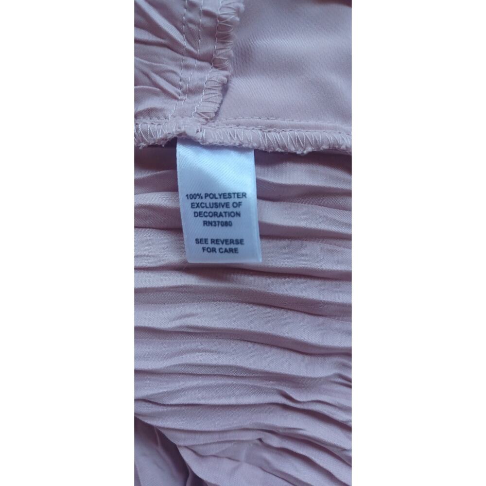 Cato Pink Satin Ruffle Blouse XL Crinkle Texture Lace Hem Wedding Romantic Top - Picture 7 of 8